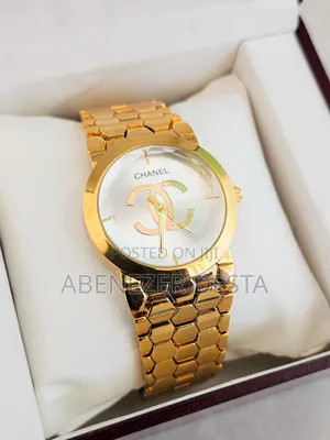 Gold-Tone Wristwatch Features a Chanel Logo on the Dial, A