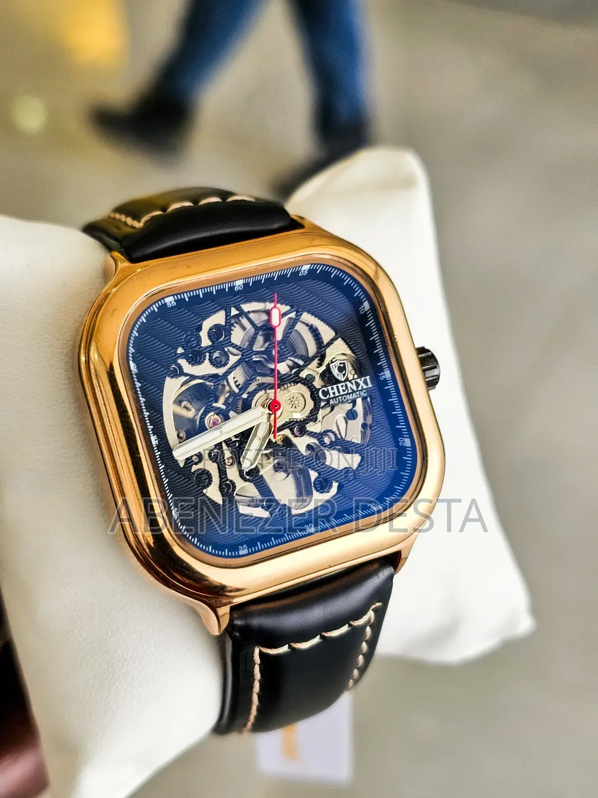 Chenxi Automatic Watch (Model 8810b) Features a Square Rose Gold Case
