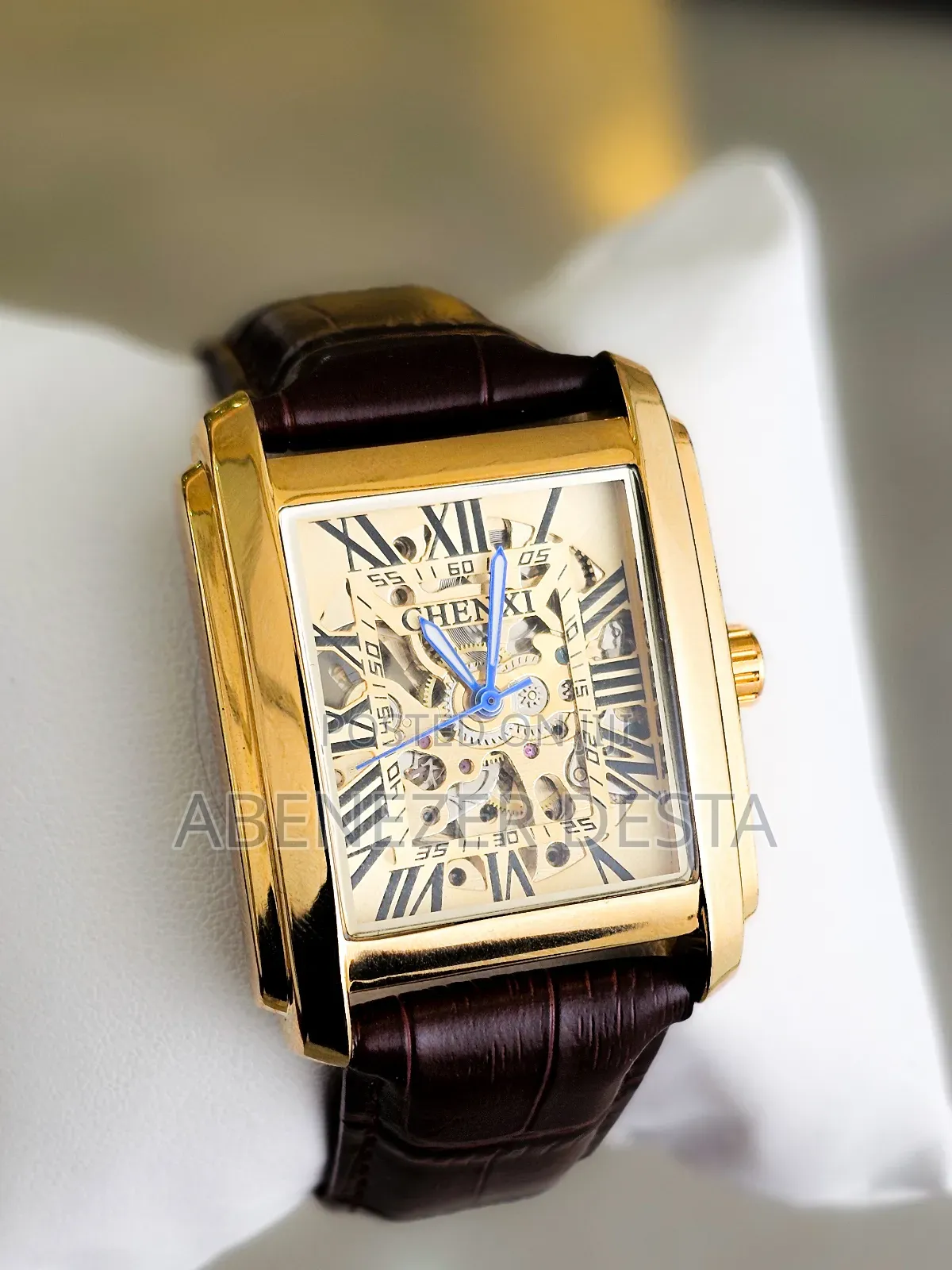 Chenxi 8816 Business Gentlemen Mechanical Watch, a Square, Gold-Toned