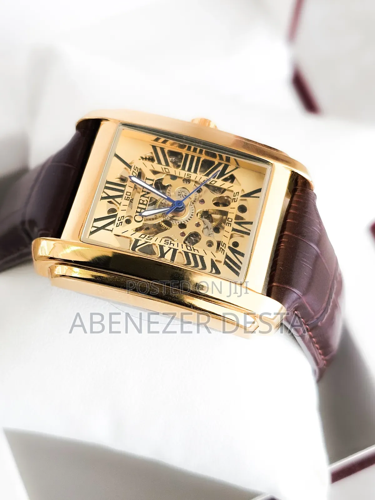 Chenxi 8816 Business Gentlemen Mechanical Watch, a Square, Gold-Toned