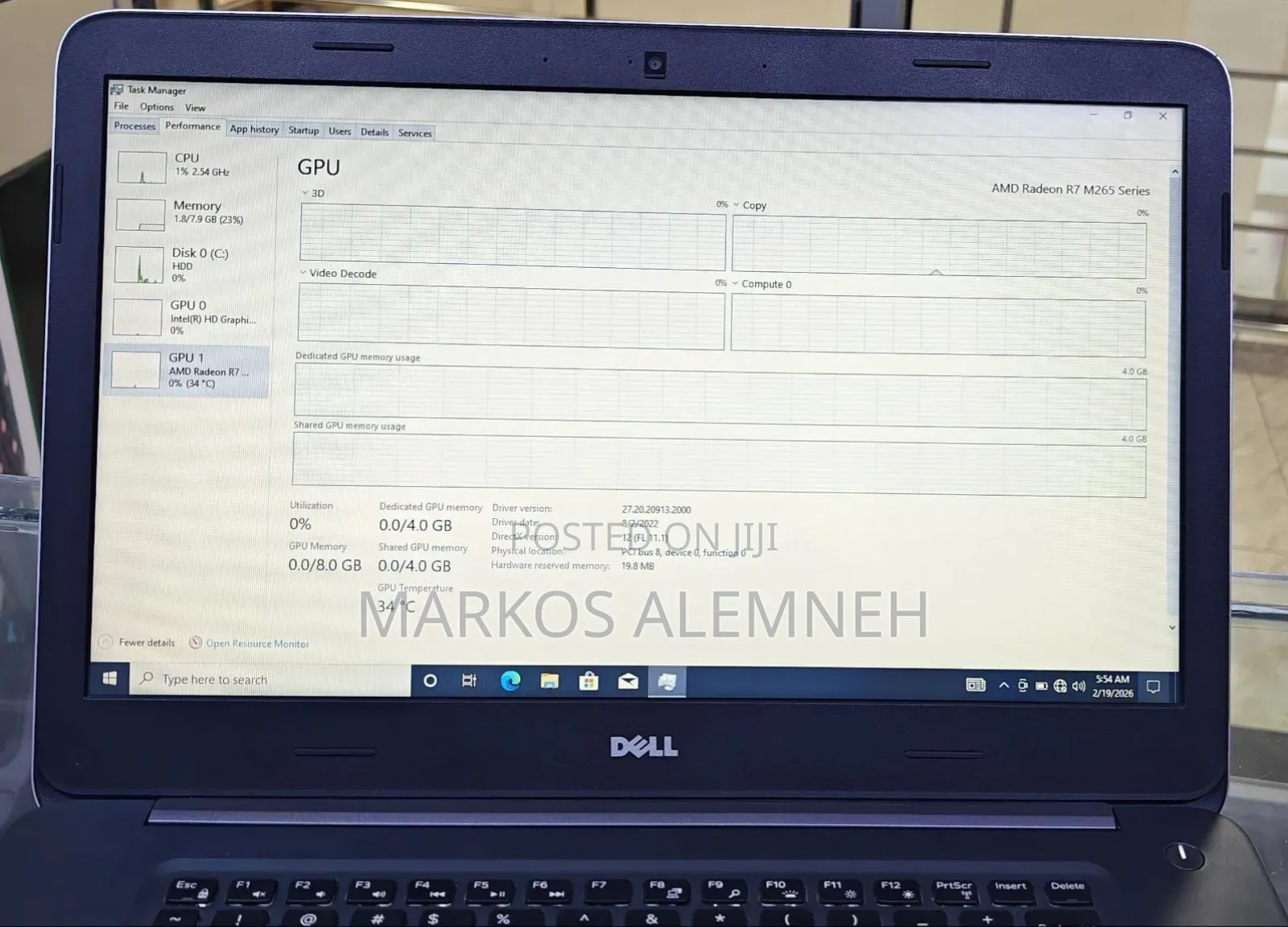 New Laptop Dell Inspiron 15 8GB Intel Core i7 HDD 1T