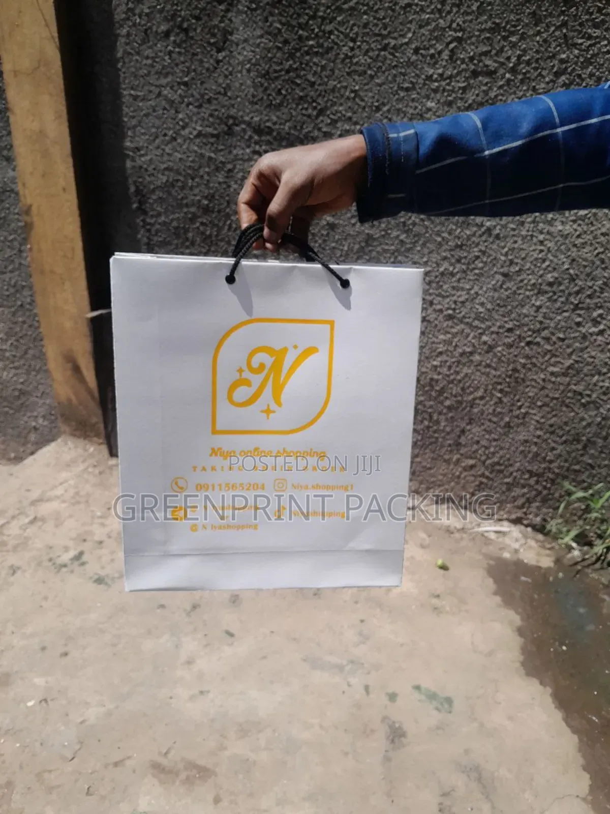 Paper Bag With Yellow Print