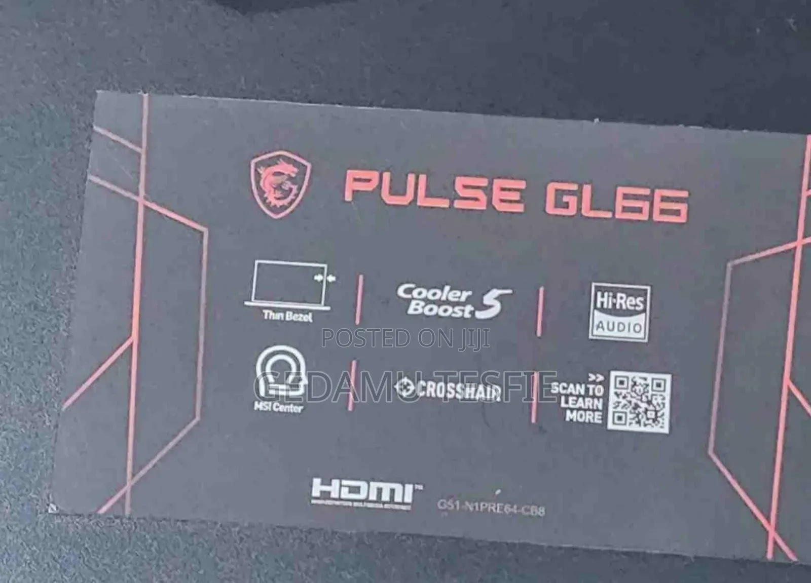 New Laptop MSI Pulse GL66 16GB Intel Core i7 SSD 512GB