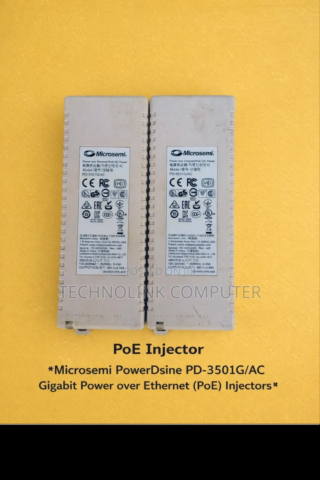 Microsemi Powerdsine Pd-3501g/Ac Gigabit Poe Injector – 56v Output