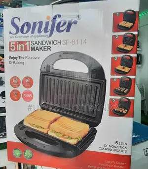 Sandwich Maker Sonifer 5-in-1 Maker, Specifically Model Sf-6114.