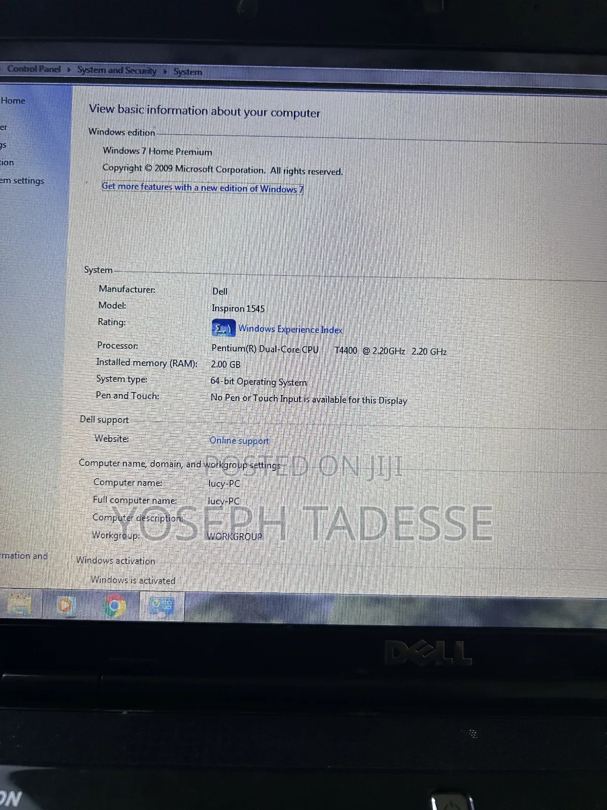 Laptop Dell Inspiron 15 1545 2GB Intel Pentium HDD 256GB