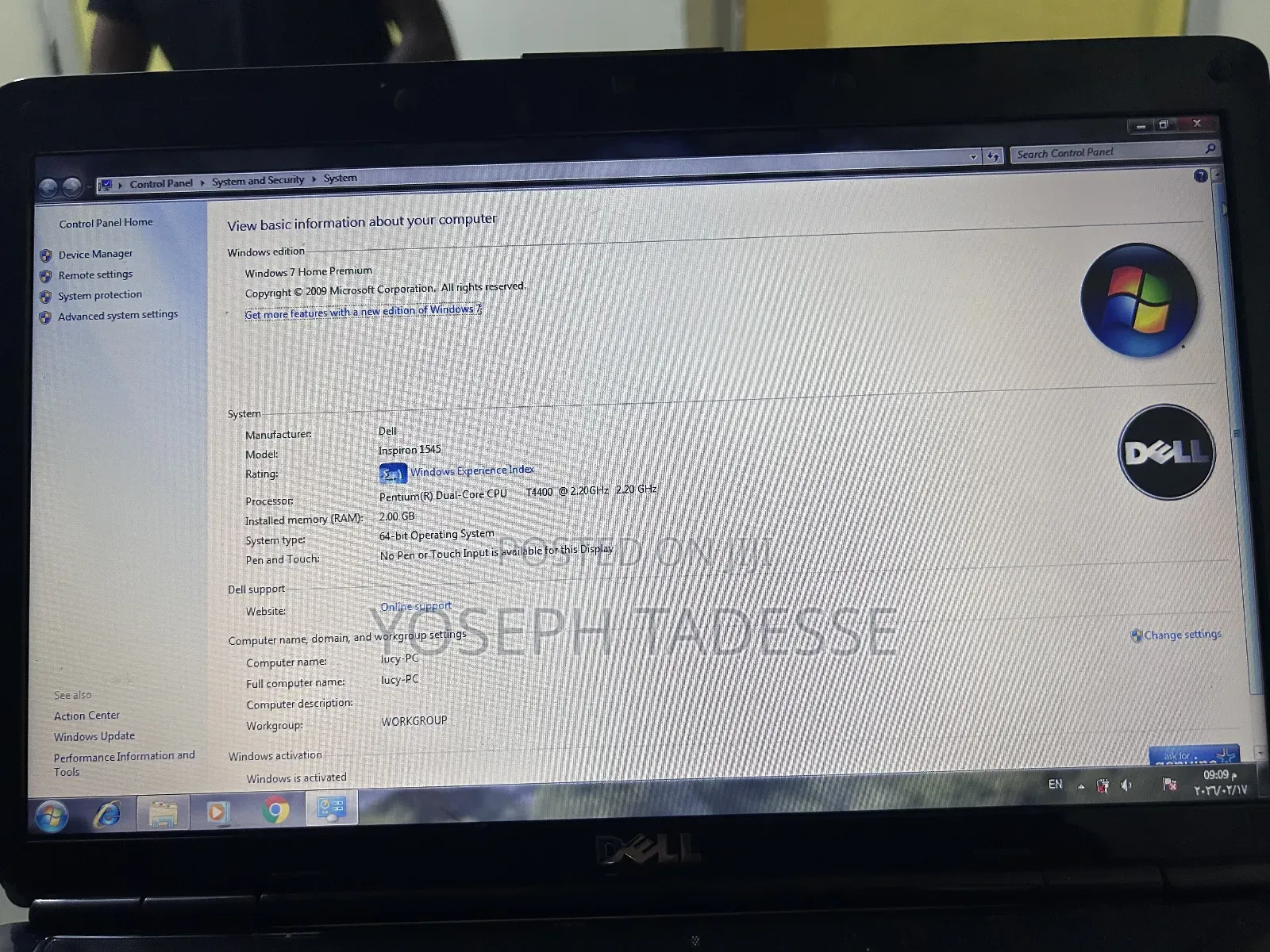 Laptop Dell Inspiron 15 1545 2GB Intel Pentium HDD 256GB