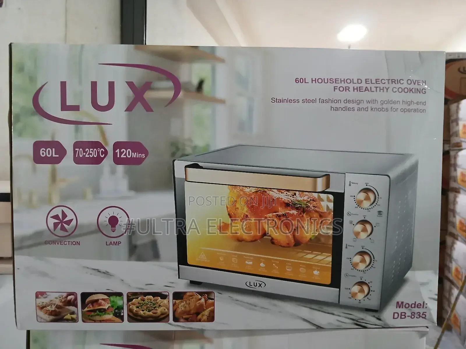 Lux Model Db-835 Electric Oven Featuring a Stainless Steel Design