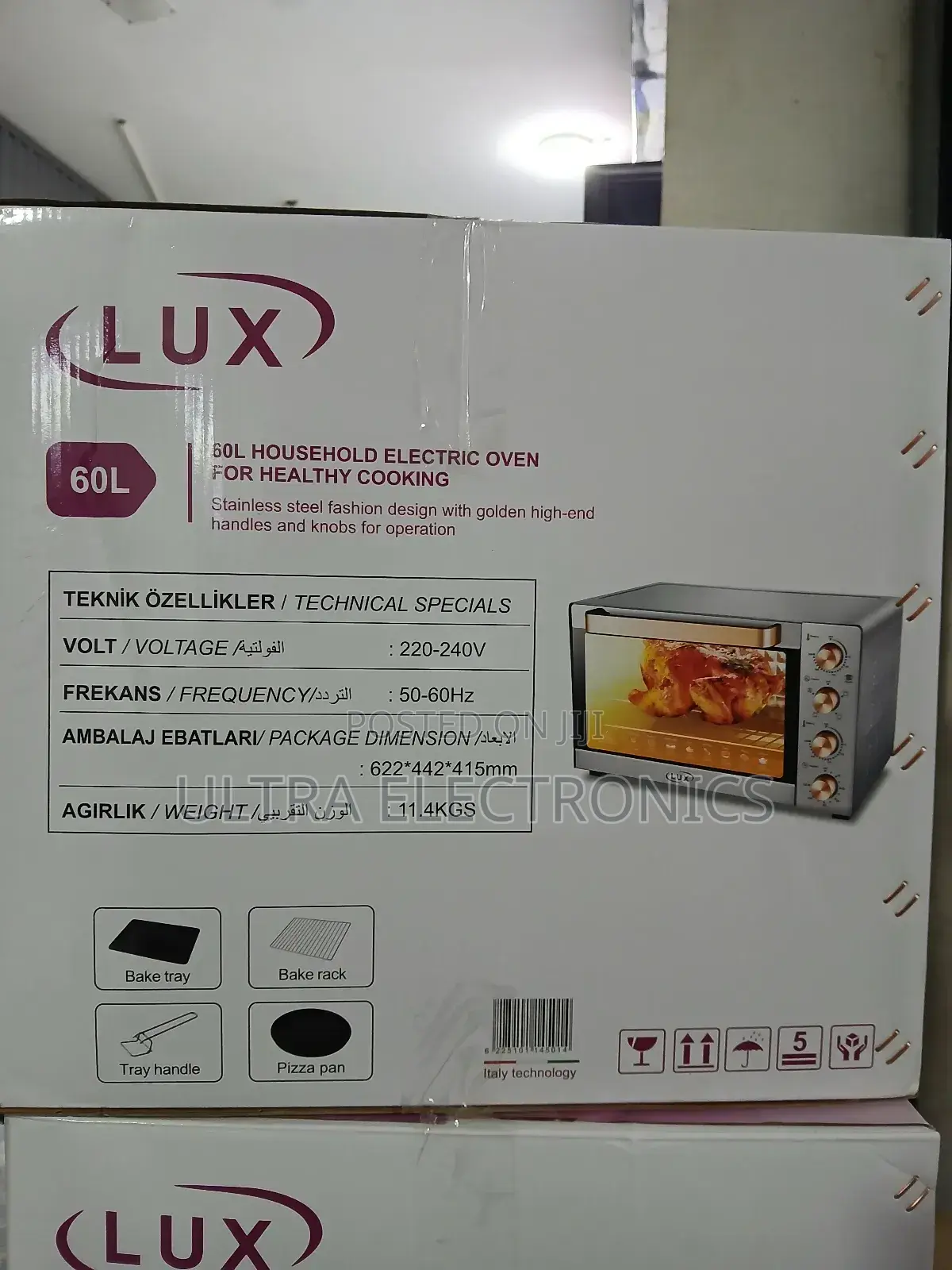 Lux Model Db-835 Electric Oven Featuring a Stainless Steel Design