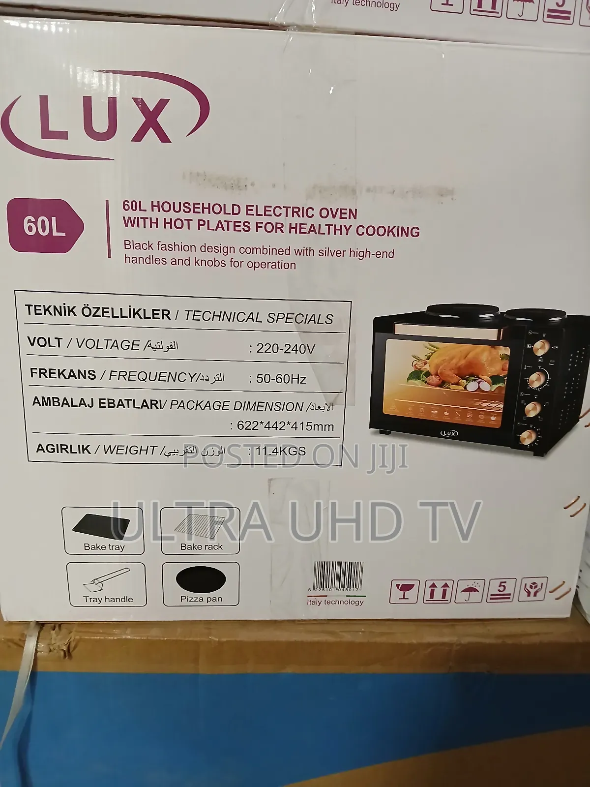 Lux Oven 60l Household Electric Oven With Hot Plates (Model Db-835).