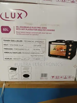 Lux Oven 60l Household Electric Oven With Hot Plates (Model Db-835).