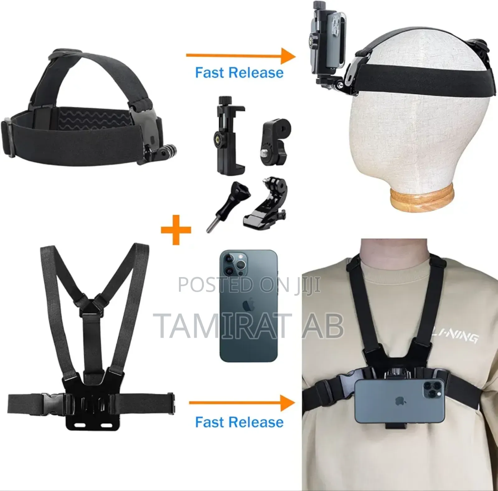 Mobile Phone Chest Head Strap Mount Kit - Action Cameras Smartphones