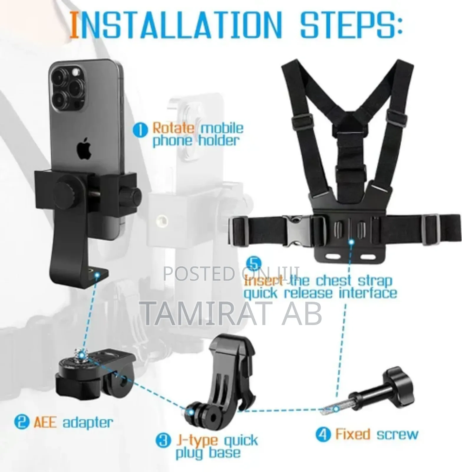 Mobile Phone Chest Head Strap Mount Kit - Action Cameras Smartphones