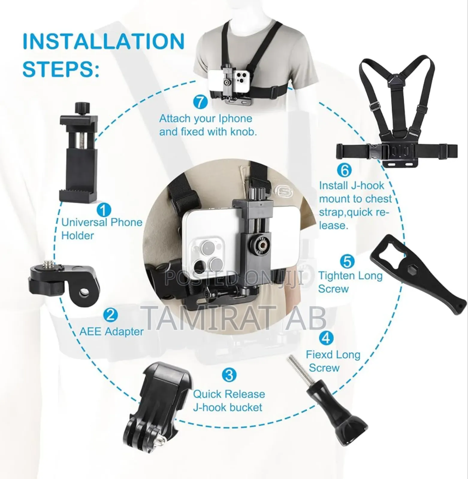 Mobile Phone Chest Head Strap Mount Kit - Action Cameras Smartphones