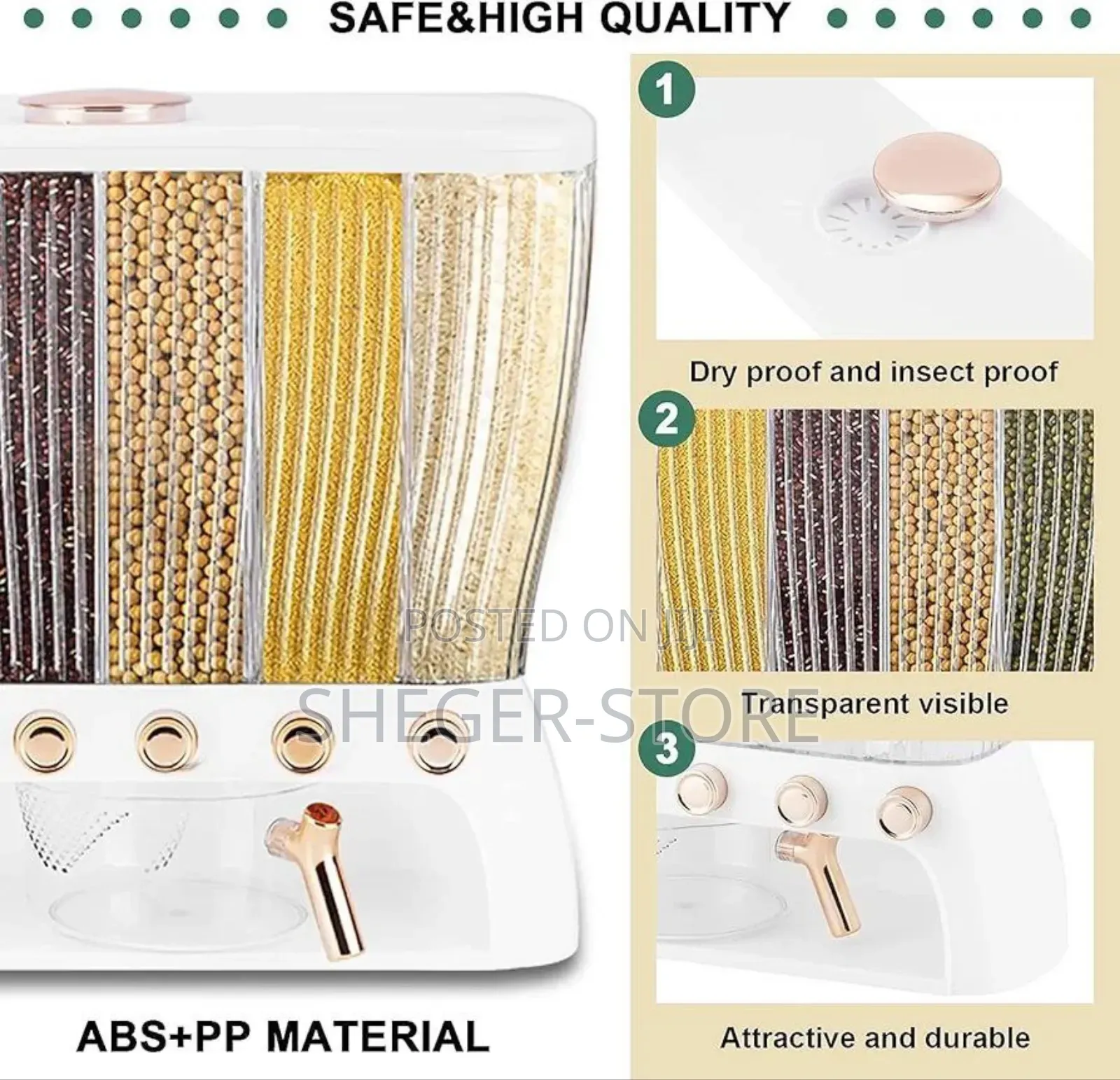 Multiple Dispenser for Cereals Grains and Pulse