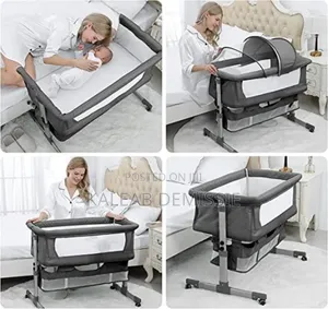 የልጆች ማሰተኛ እና ማዋያ የራሱ አጎበር ያለዉ Bedside Crib