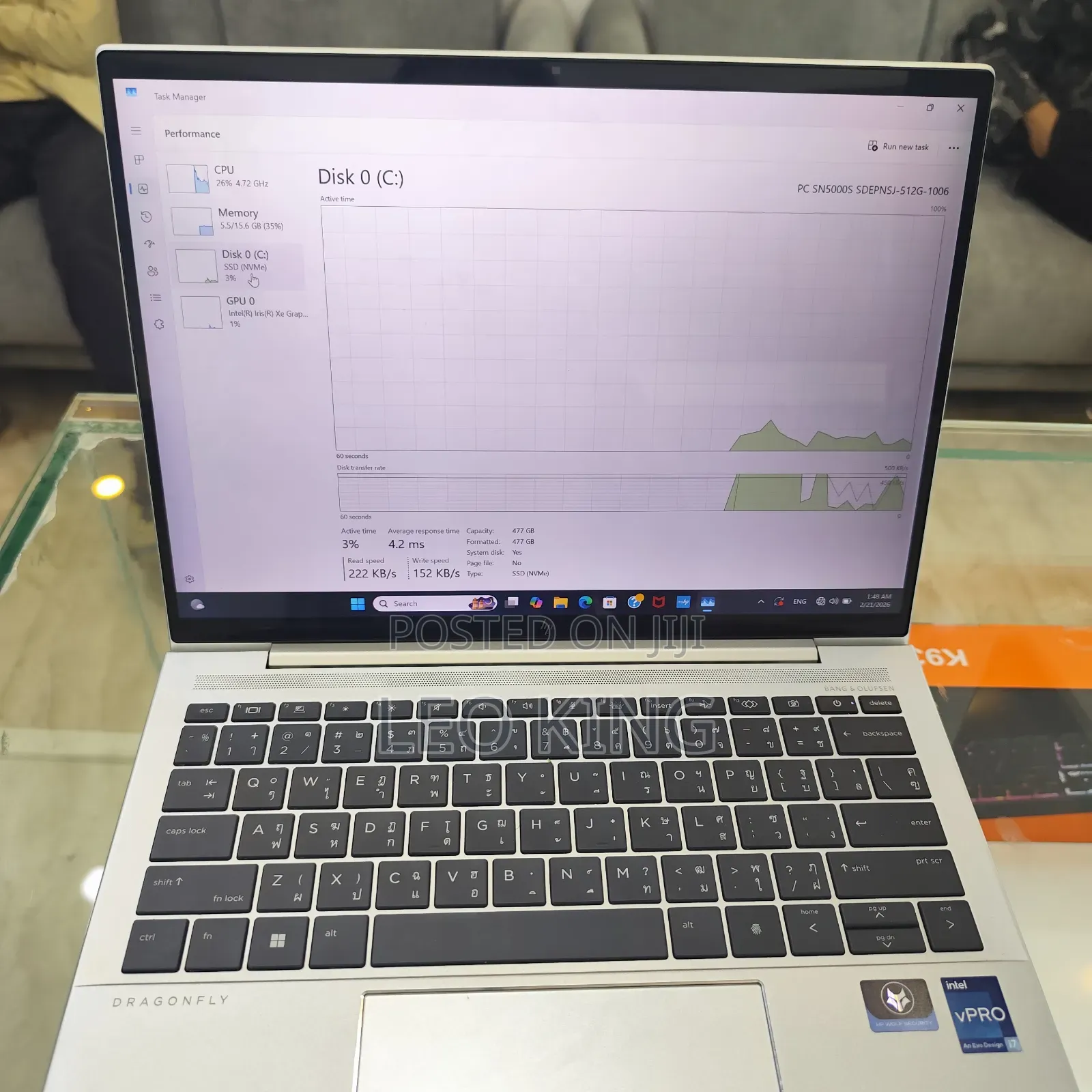 New Laptop HP Dragonfly G3 16GB Intel Core i7 SSD 512GB