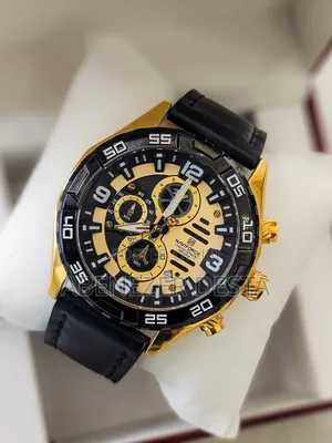 Naviforce Nf8043 Men's Chronograph Watch Featuring a Gold-Tone Dial,