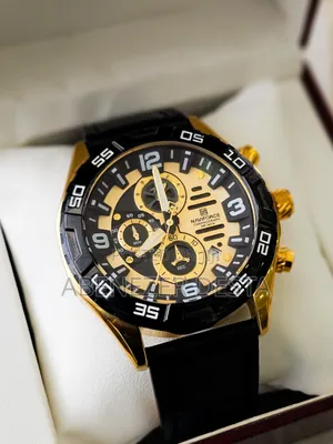 Naviforce Nf8043 Men's Chronograph Watch Featuring a Gold-Tone Dial,
