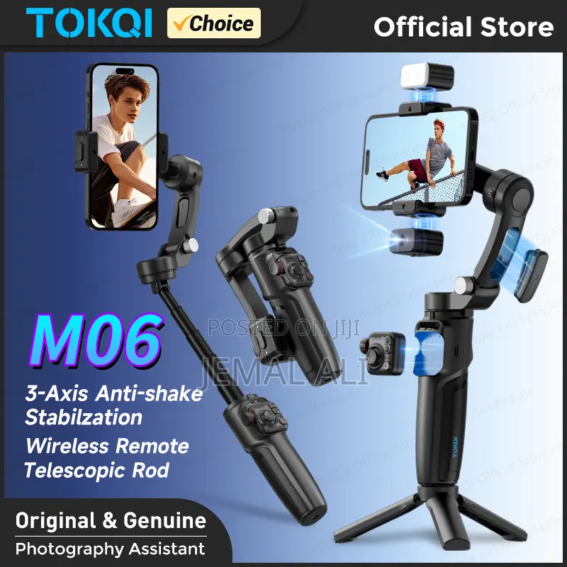 Tokqi M06 3-Axis Gimbal With Ai Tracking Wireless Mic