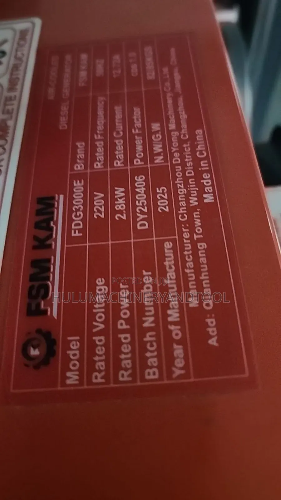 FSM Kam Diesel Generator