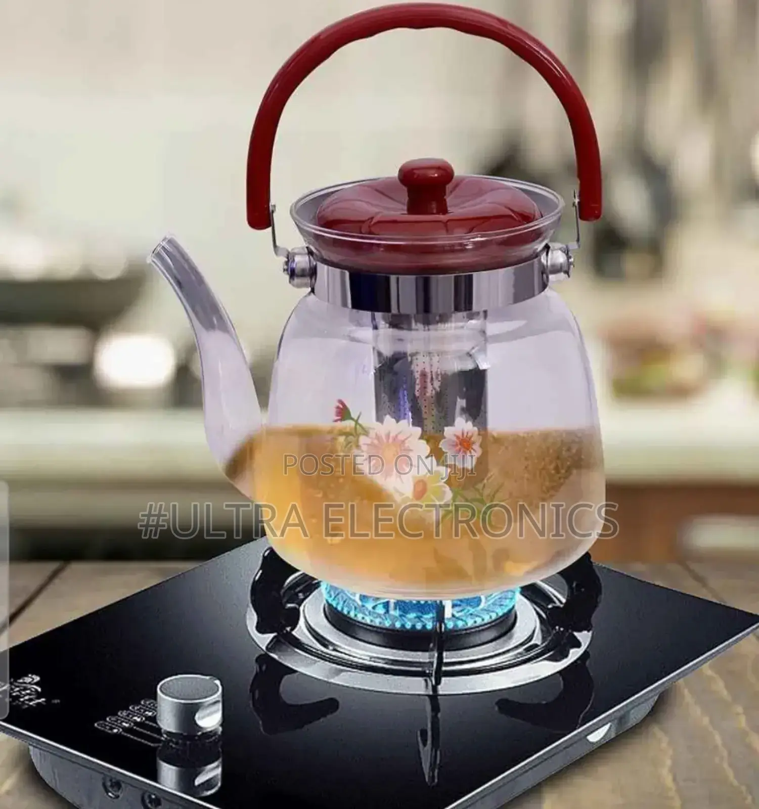 Heat-Resistant Glass Teapot With a Removable Stainless Steel