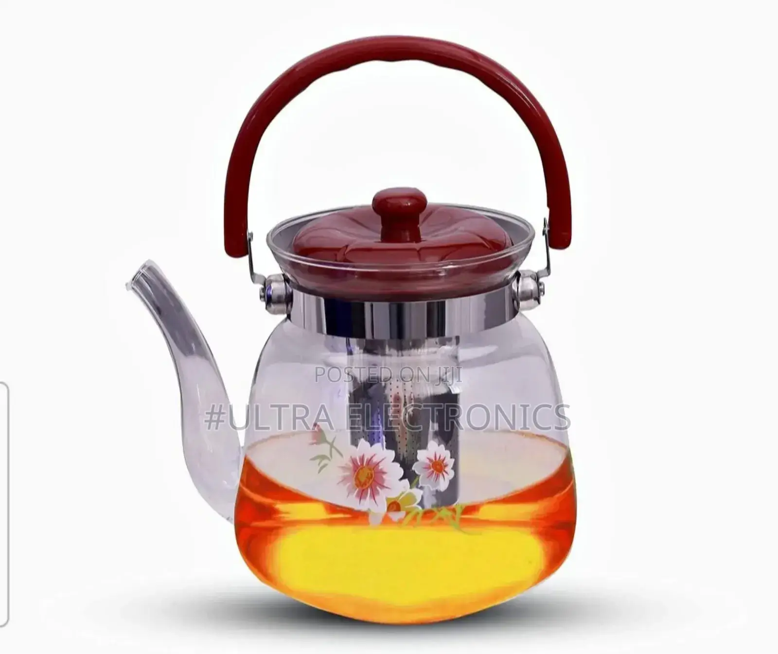 Heat-Resistant Glass Teapot With a Removable Stainless Steel