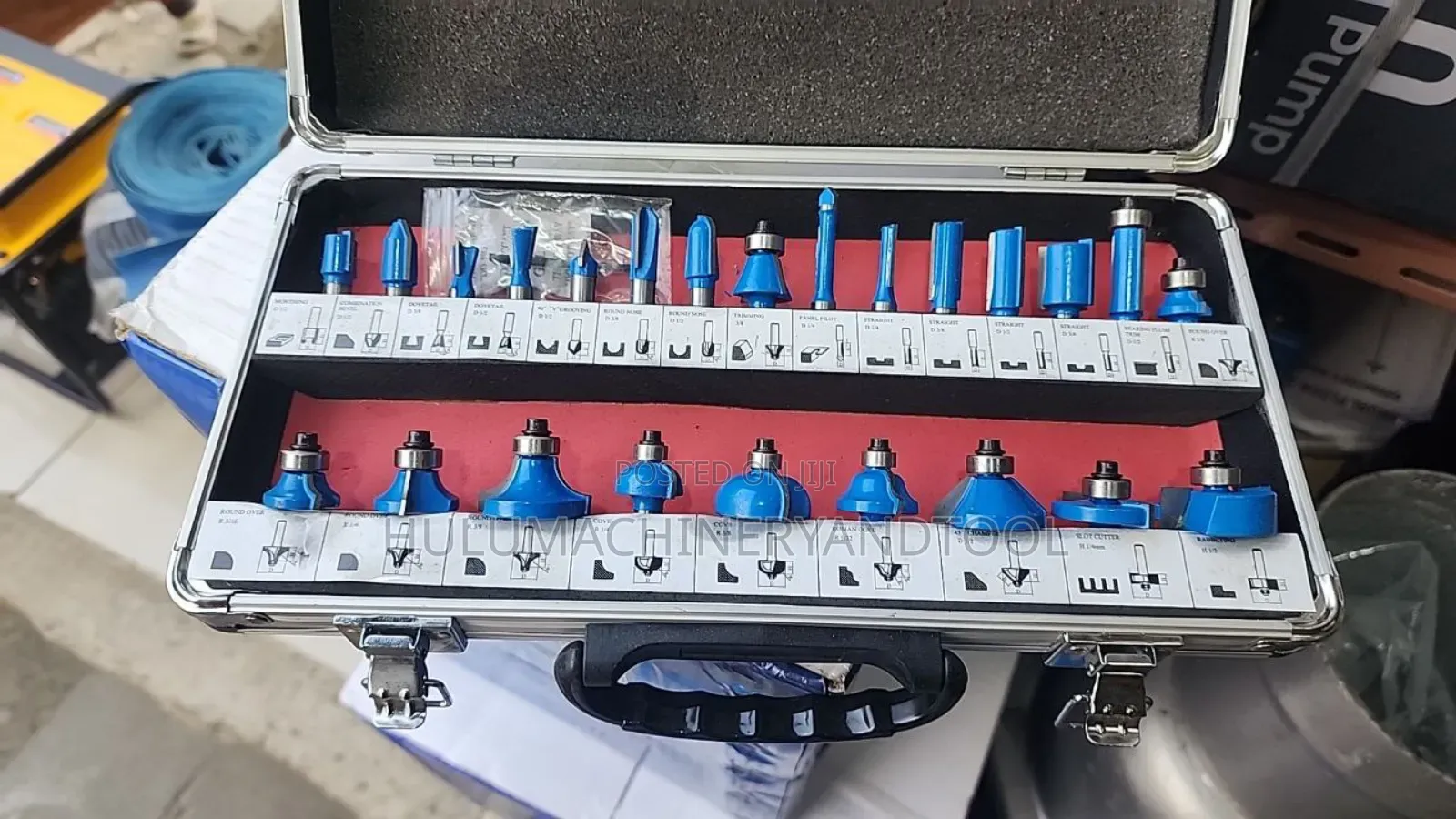 A 24-Piece Tungsten Carbide Tipped Router Bit Set