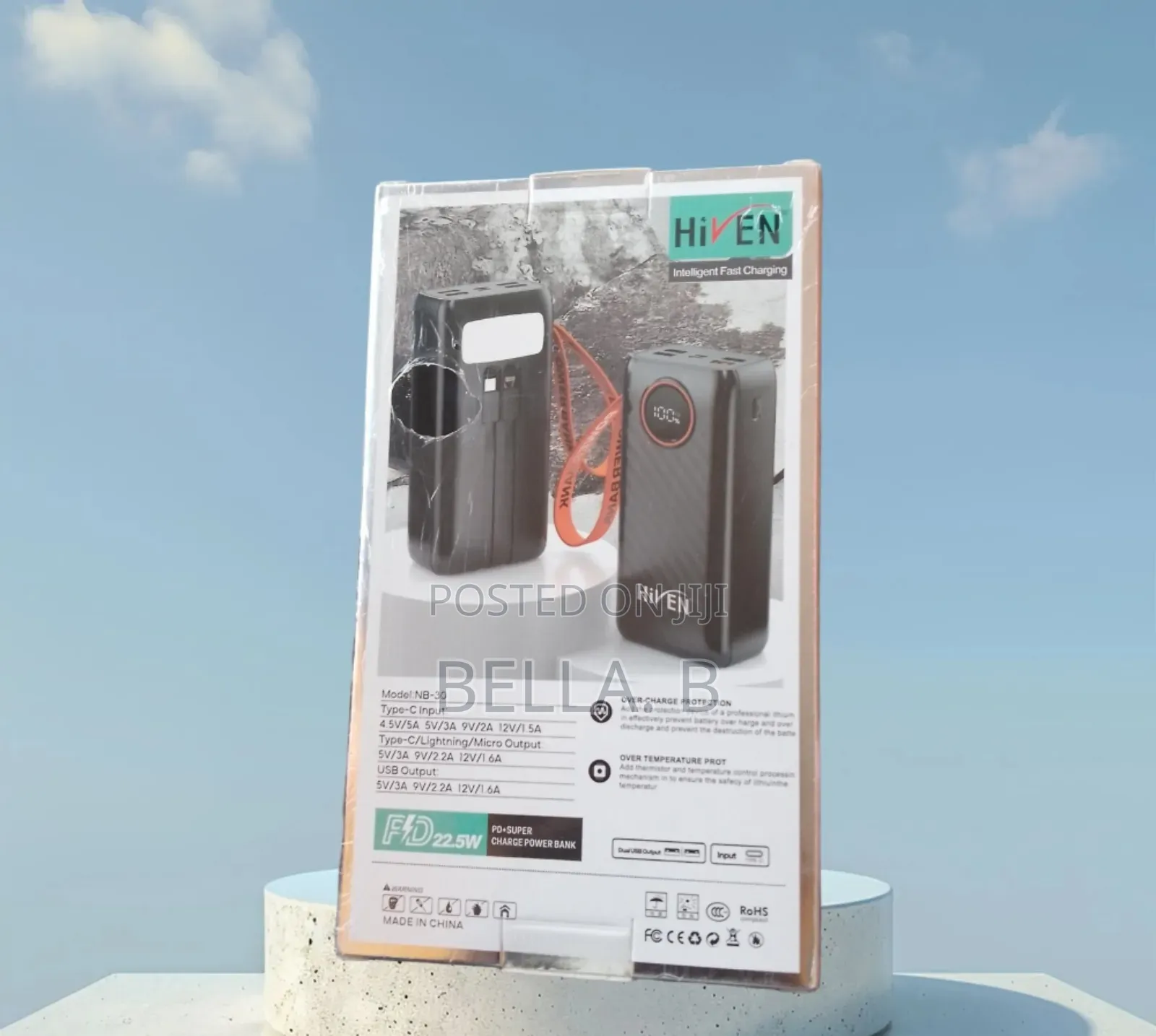 Hiven 30000mah Powerbank: Ultra-High Capacity Charging.