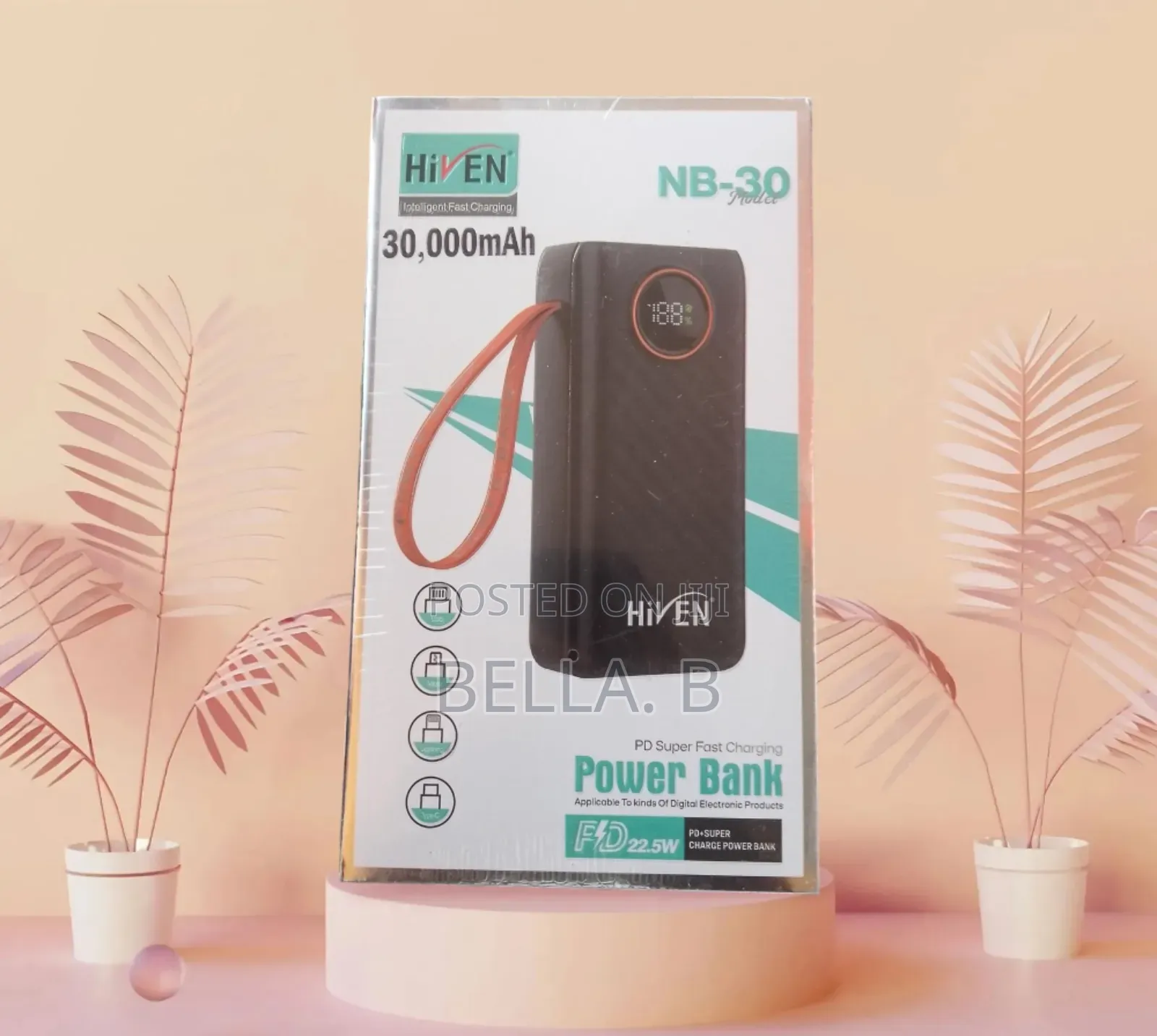 Hiven 30000mah Powerbank: Charge Multiple Devices at Once.