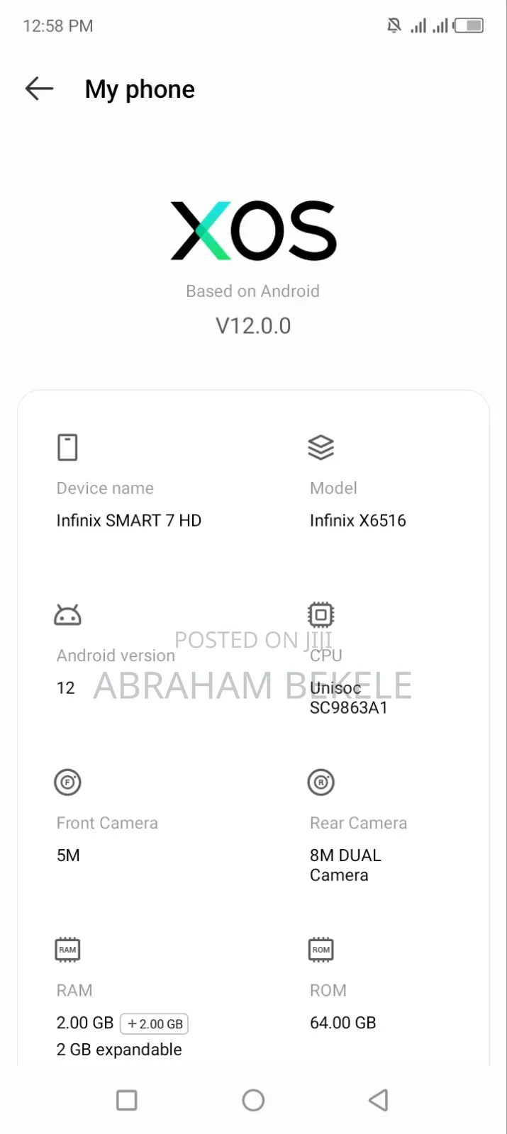 Infinix Smart 7 HD 64 GB Black