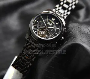 All-Black Tevise Luxury Automatic Watch