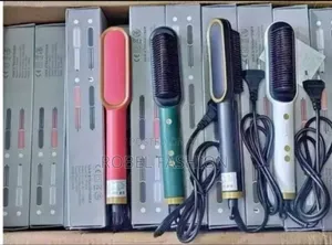 Heated Ceramic Hair Straightener Brush የጸጉር መተኮሻ