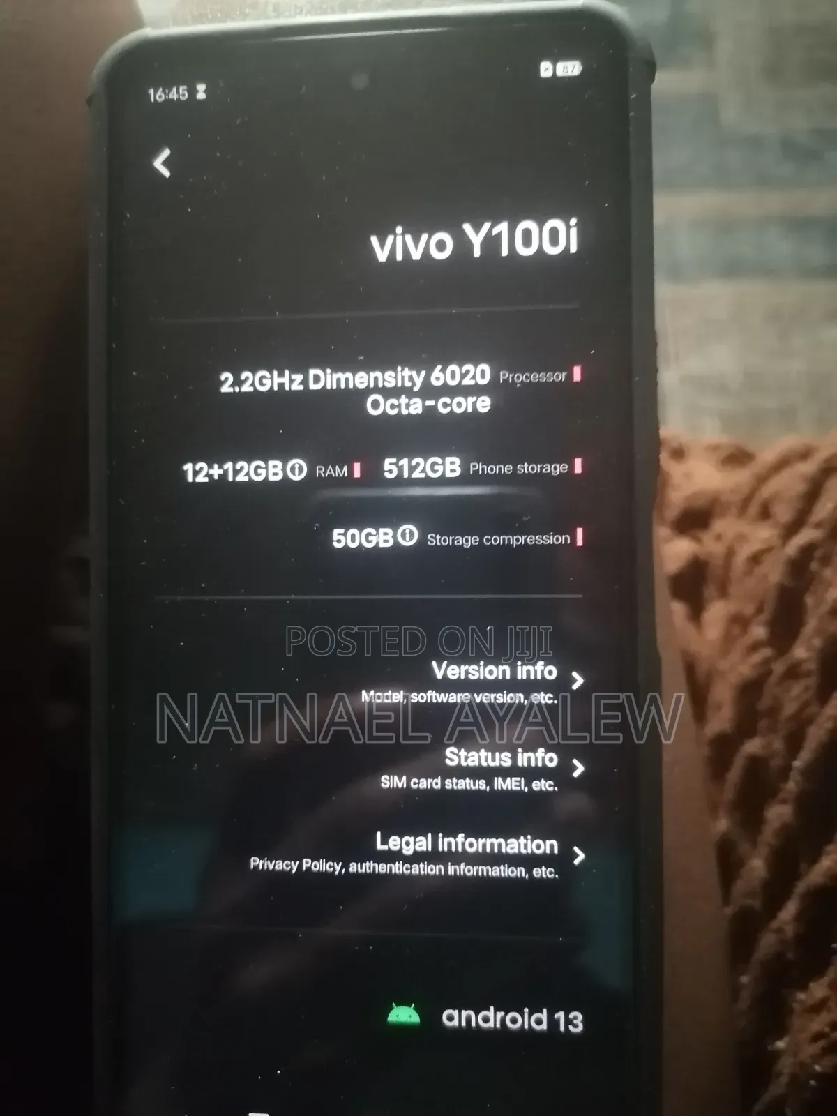 New Vivo Y100t 512 GB Blue