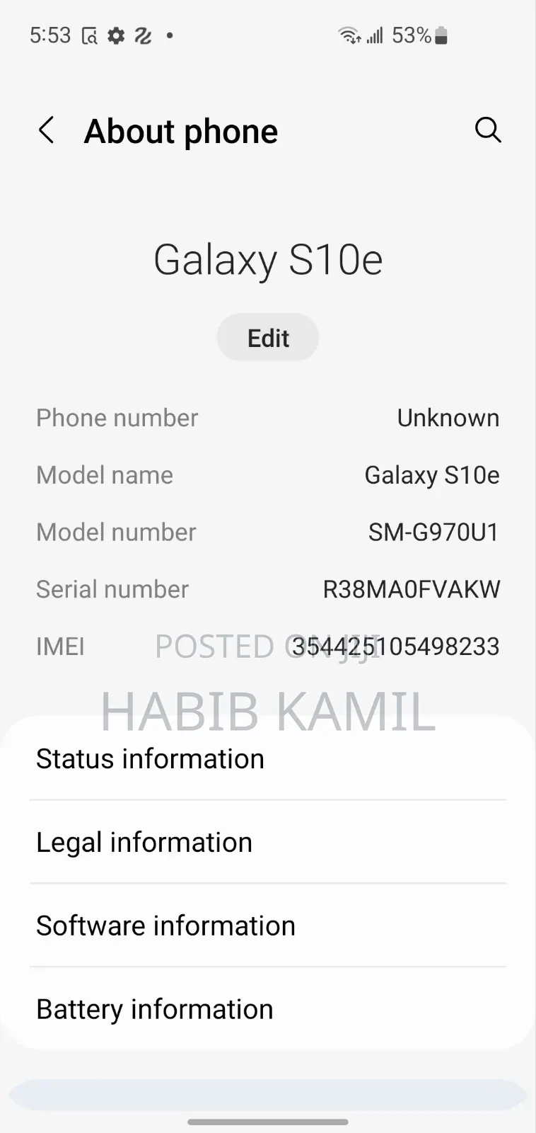 Samsung Galaxy S10e 128 GB Black
