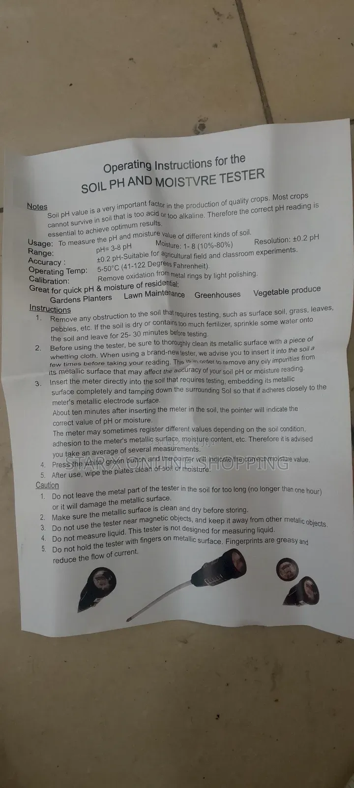 Soil Ph and Moisture Meter