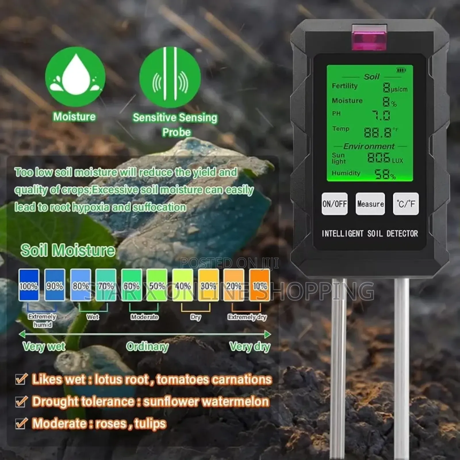 6 in One Soiled Moisture Meter