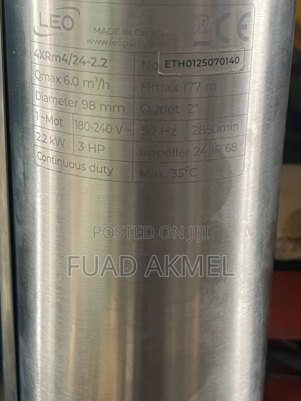 Leo Deep Well Pump 3hp Porhole