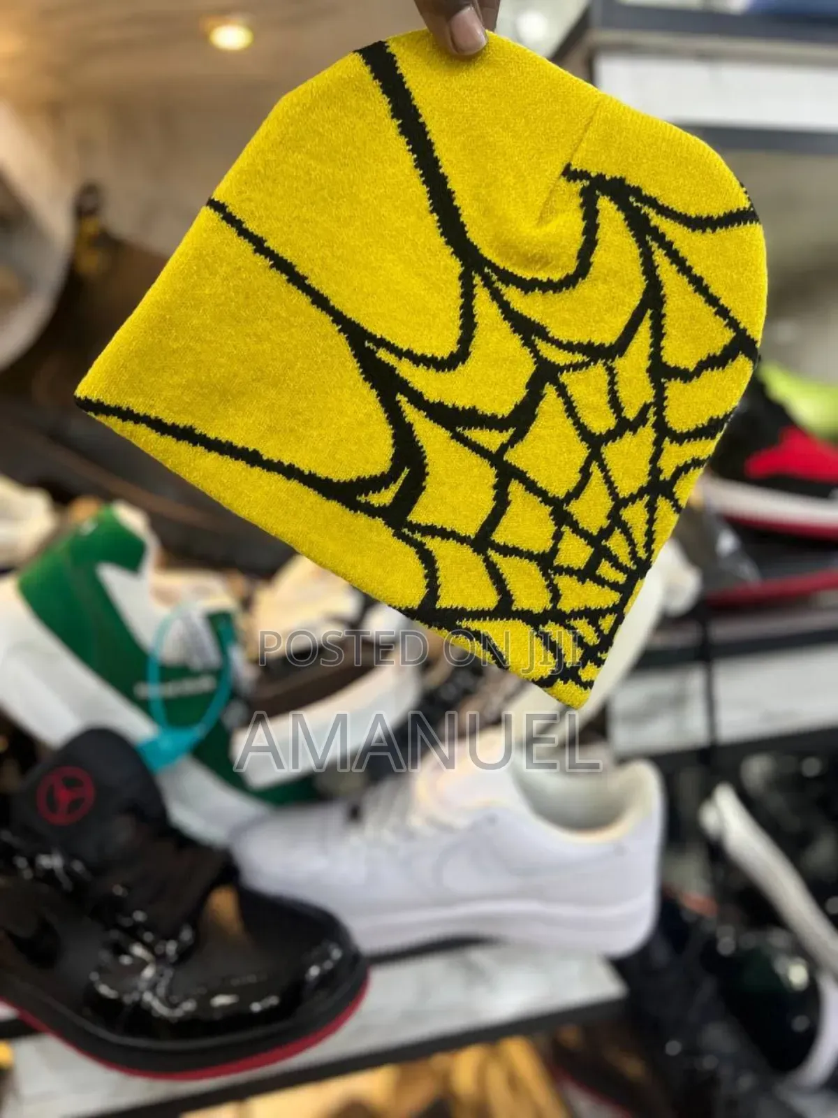 Mea Culpa Spider Web Graphic Knit Beanies