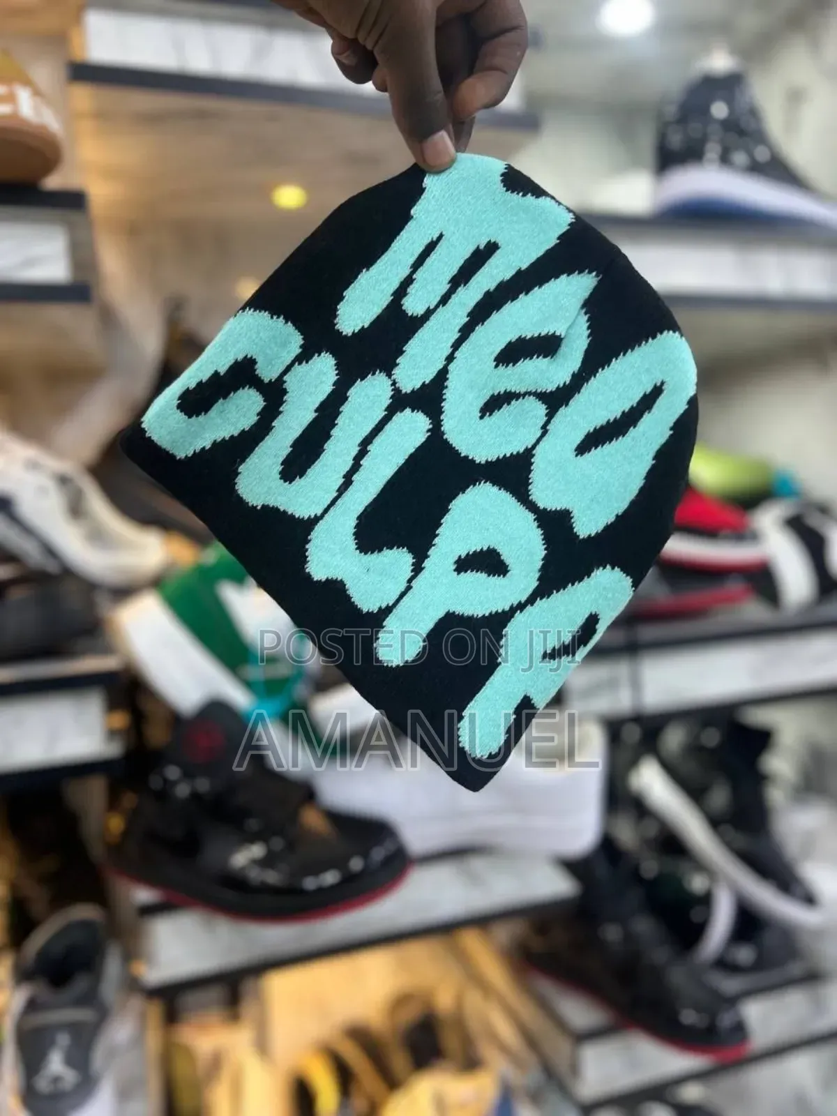 Mea Culpa Spider Web Graphic Knit Beanies