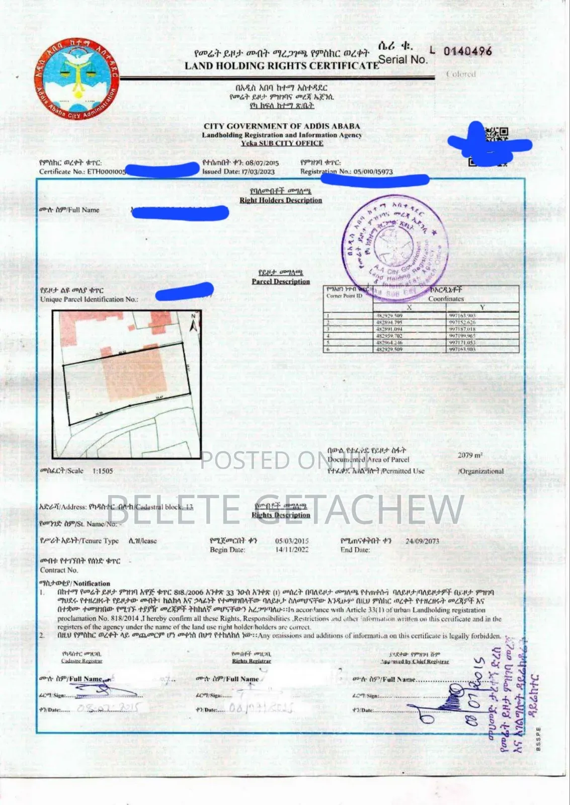 Cmc, Land for Sale 2079sqm