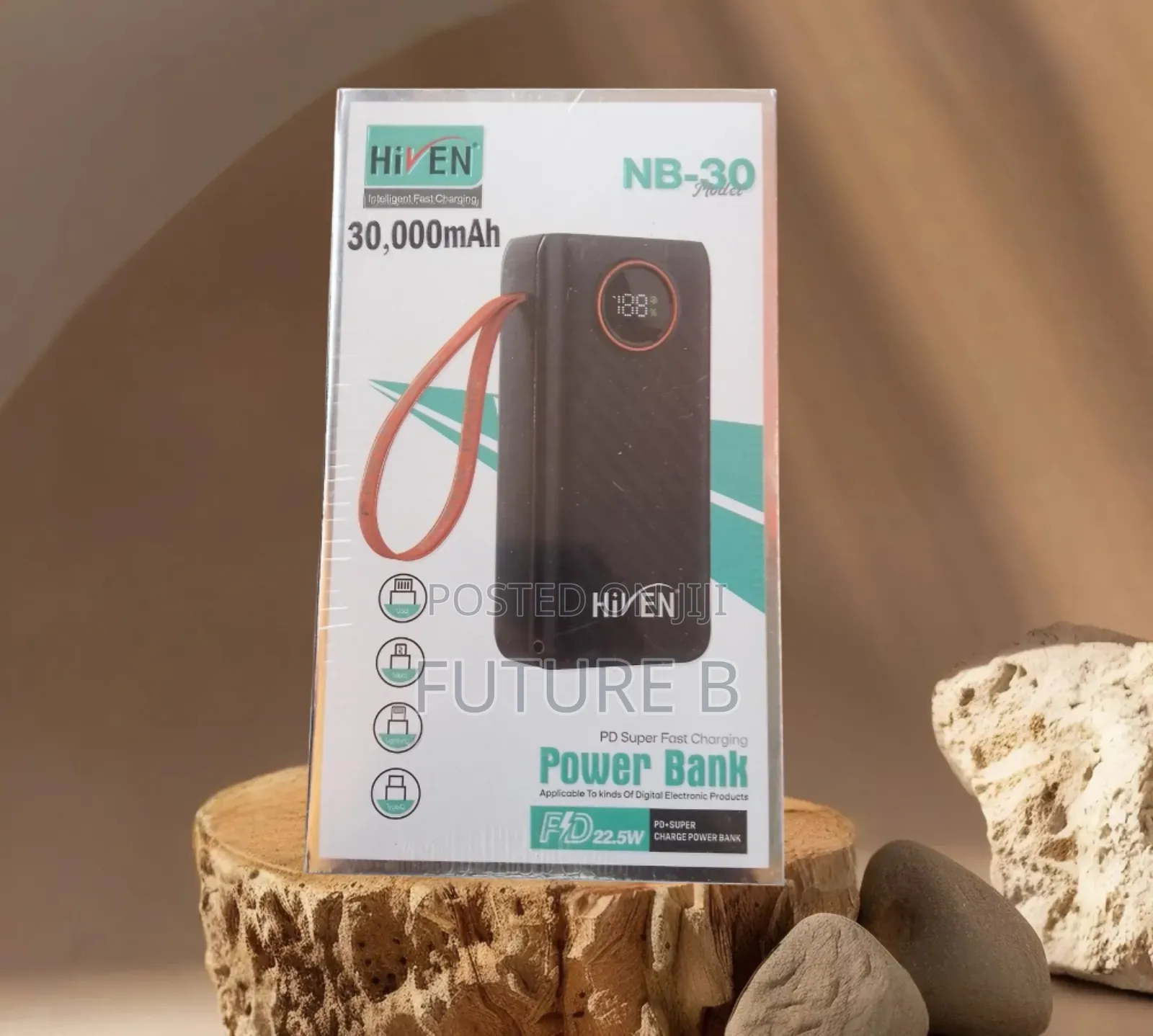 Brand New Hiven 30000mah Powerbank - High Capacity, Portable Design.