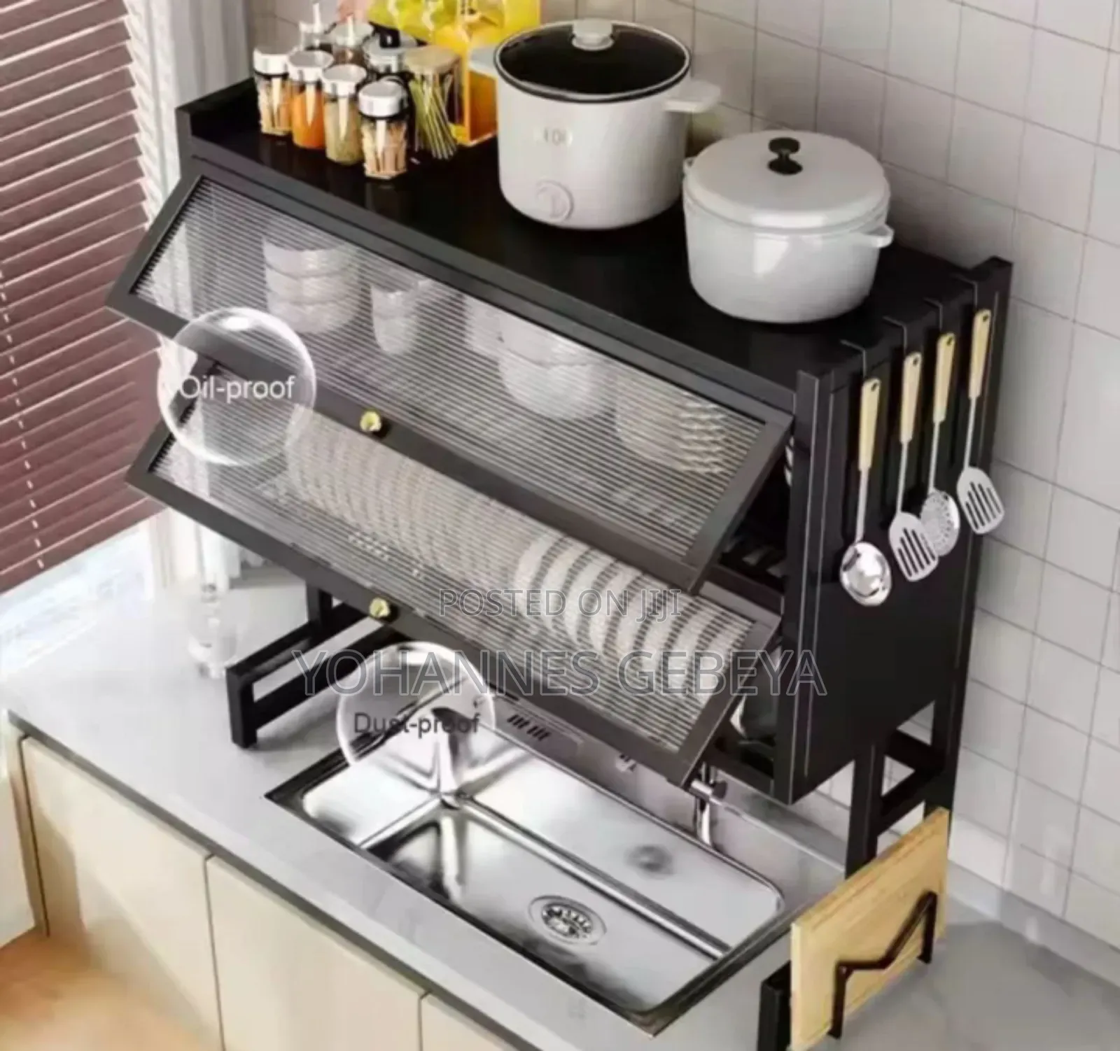 Upgraded And High Capacity Kitchen Over Sink Utensils Storage Rack