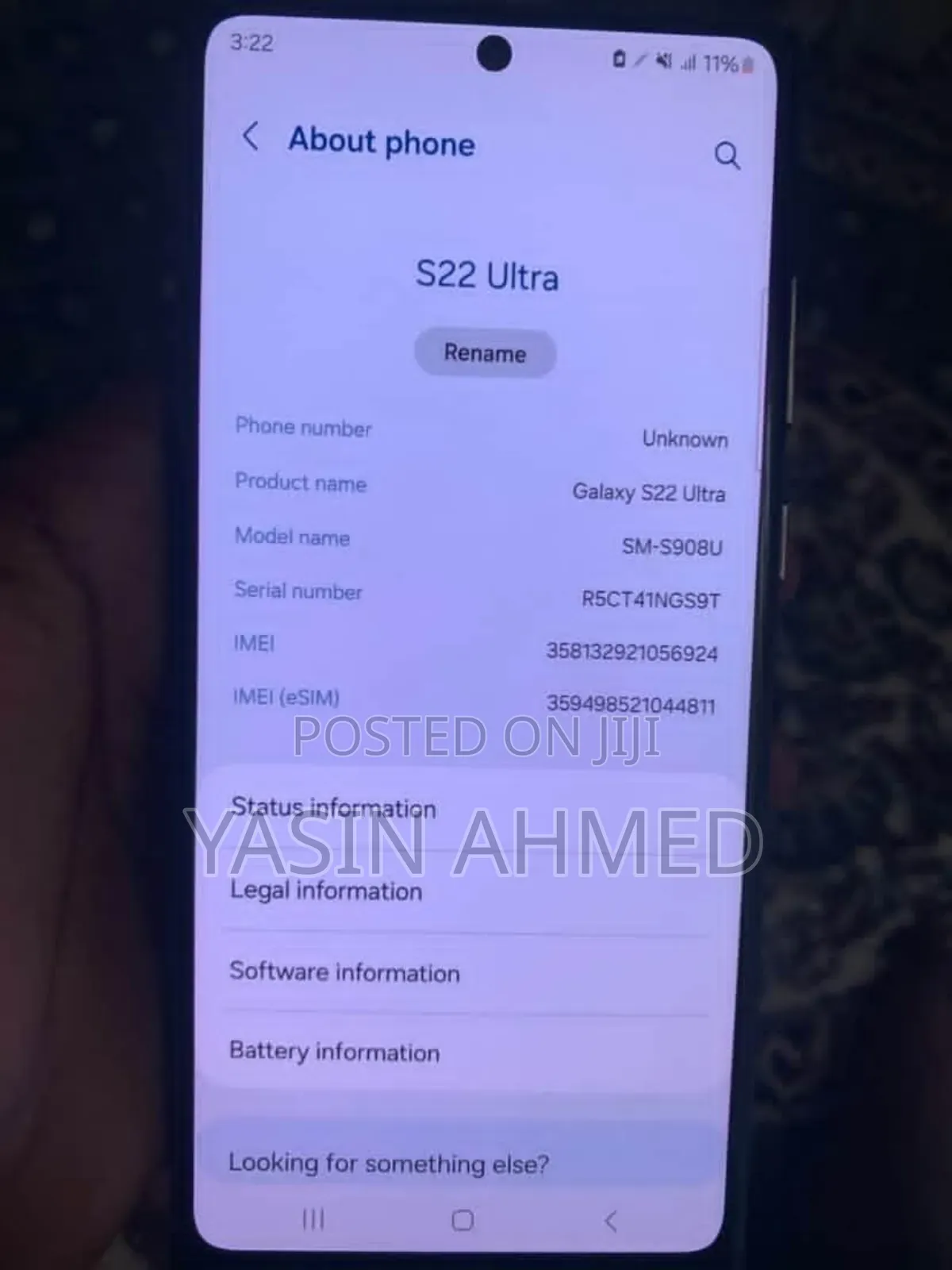 New Samsung Galaxy S22 Ultra 128 GB Black