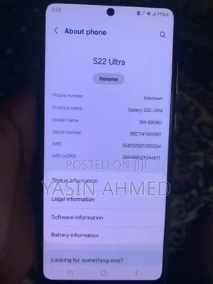 New Samsung Galaxy S22 Ultra 128 GB Black