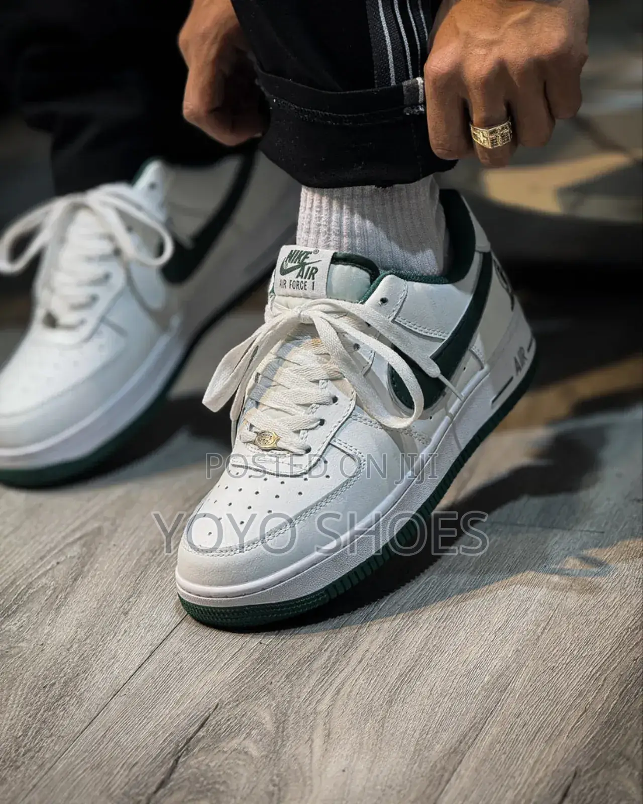 Nike Air Force 1low ’Four Horse Man’White/Green Lather Unisex Sneaker
