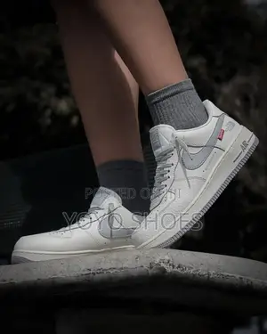 Nike Air Force 1low *The North Face Unisex Gray Faahion Sneaker