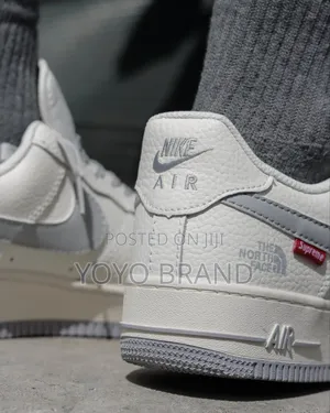 Nike Air Force 1low *The North Face Unisex Gray Faahion Sneaker