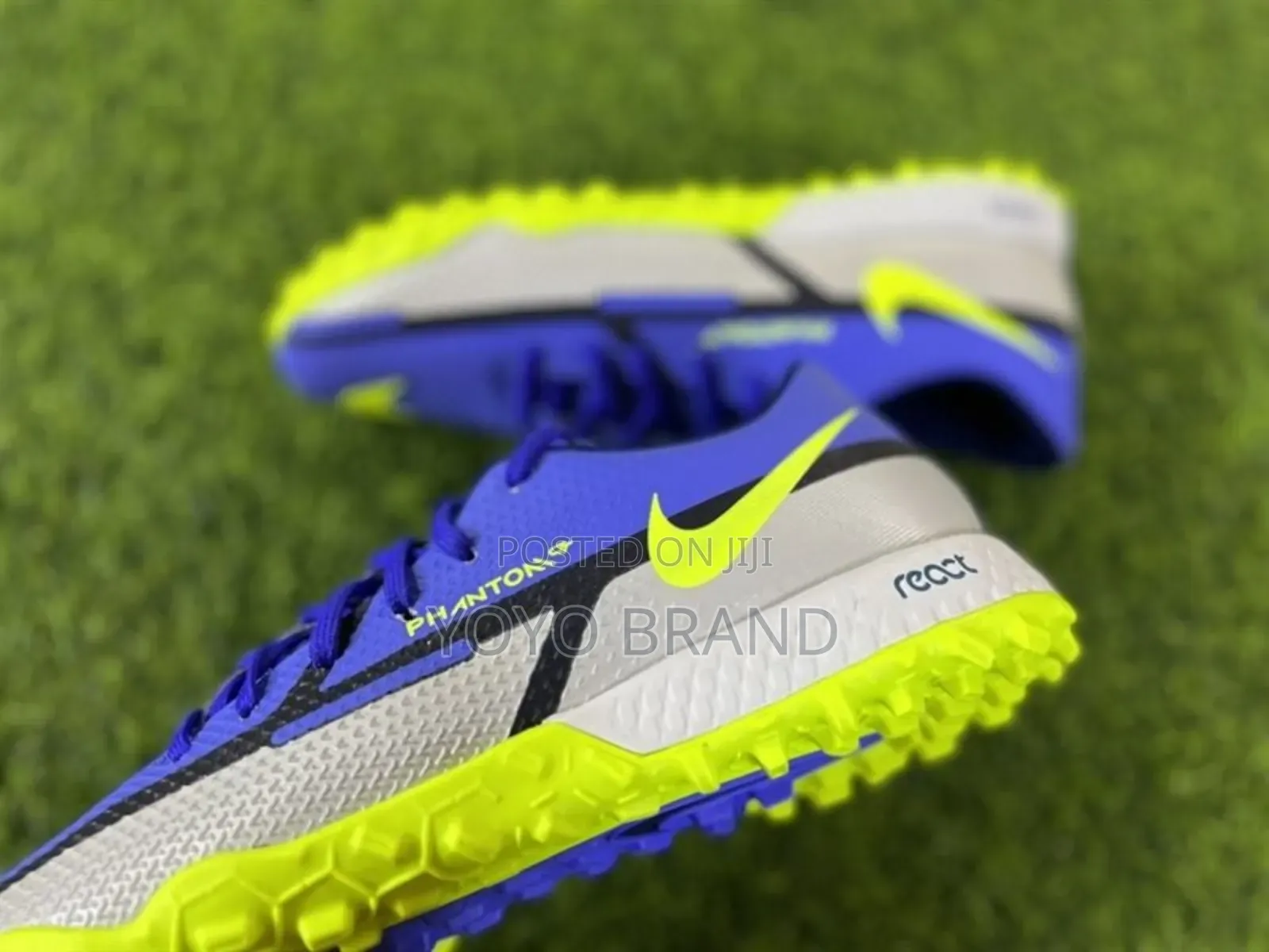 Nike Phantom React Tf Progt2 Blue/Silver Foot Ball Shoes