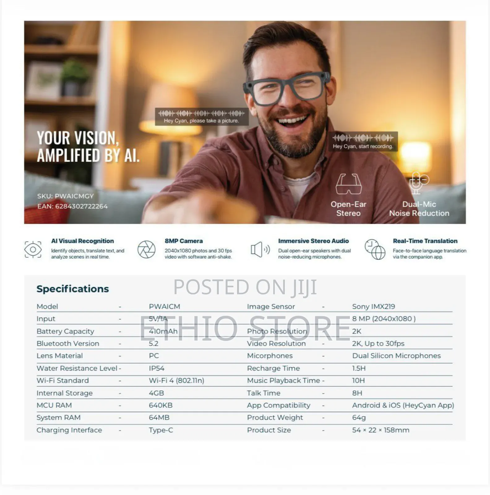 Powerology Paganspo Ai Camera Smart Glasses